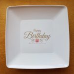 بشقاب یکبار مصرف میوه خوری طرح HBD