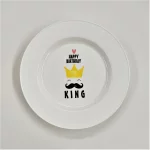 بشقاب یکبار مصرف سفید طرح تاج طلایی