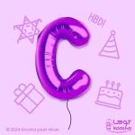 بادکنک فویلی حرف C