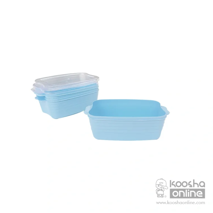 ظرف الگانس تاینی 250 سی سی درب دار پاستیلی آبی(3 عددی)